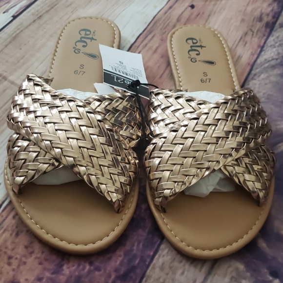 Rue21 Shoes - Rose Gold Criss Cross Strap  Sandals
